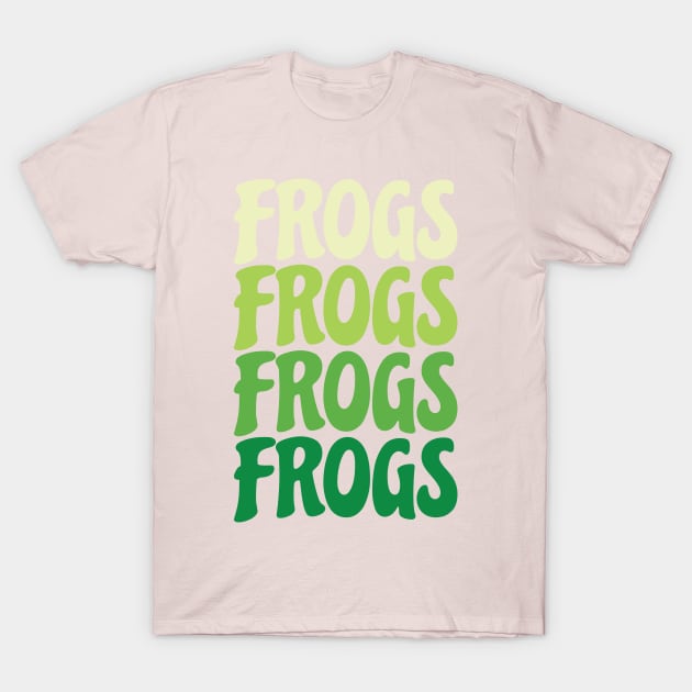 Repeating Frogs Text (Pink) T-Shirt by ElectricFangs